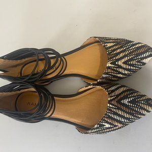🔥Rampage Woven Southwestern Tribal Pointed Sandal Flats Gladiator Boho Bohemian